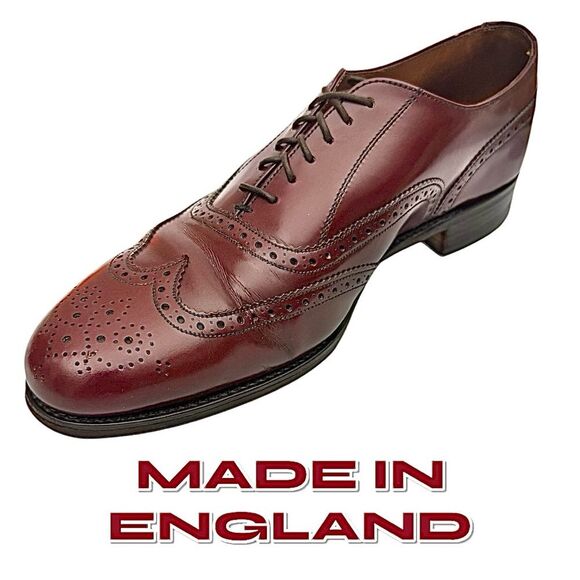 Grenson Royal Windsor Wingtip Balmoral Shoes Men’s 10 D Brown Made in England - Picture 2 of 10